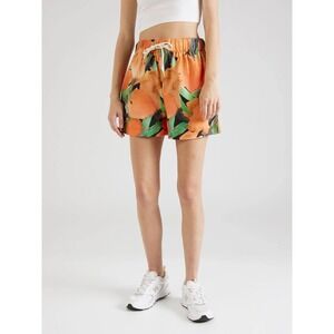 Topshop Orange Print Shorts Elastic Waist Casual‎ Summer Cute US 0-2 XS NWOT